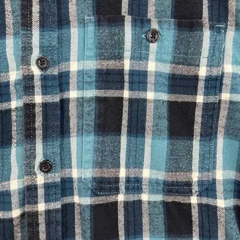 The North Face Shirt Mens Medium Teal Blue Black Plaid Button Up Long Sleeve